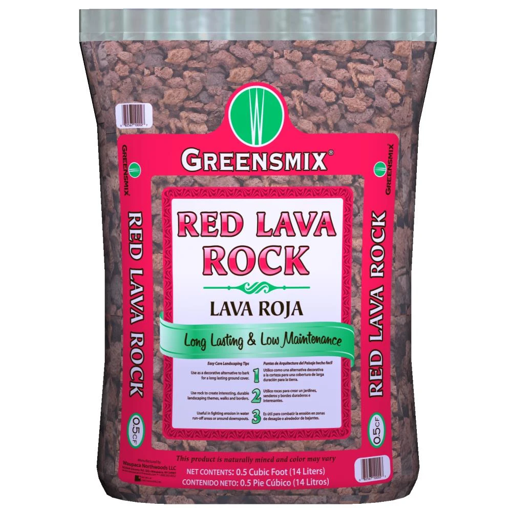 Greensmix Landscaping Rock 0.5-cu ft Red Lava Rock 1 Greensmix Landscaping Rock 0.5-cu ft Red Lava Rock