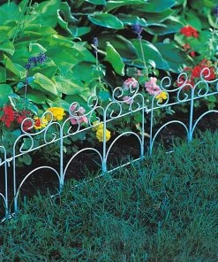 Garden Accents Edging 14-in H x 8-t L White Scroll Folding Fence -Landscaping Online Outlet 09619729