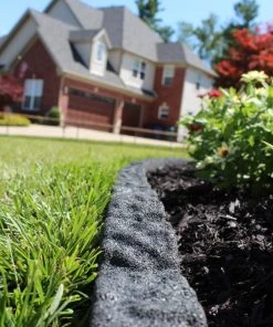 Rubberific 4-ft Gray Rubber Landscape Edging Section -Landscaping Online Outlet 11899104