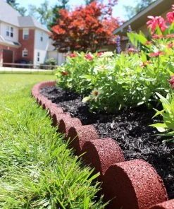 Rubberific 4-ft Red Rubber Landscape Edging Section -Landscaping Online Outlet 11900647 scaled