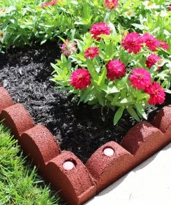 Rubberific 4-ft Red Rubber Landscape Edging Section -Landscaping Online Outlet 11900651 scaled