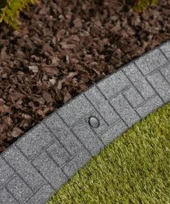 Rubberific 4-ft Gray Rubber Landscape Edging Section -Landscaping Online Outlet 15926705