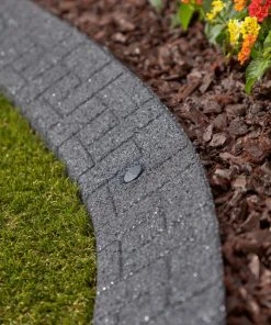 Rubberific 4-ft Gray Rubber Landscape Edging Section -Landscaping Online Outlet 16707657