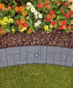 Rubberific 4-ft Gray Rubber Landscape Edging Section -Landscaping Online Outlet 16707659