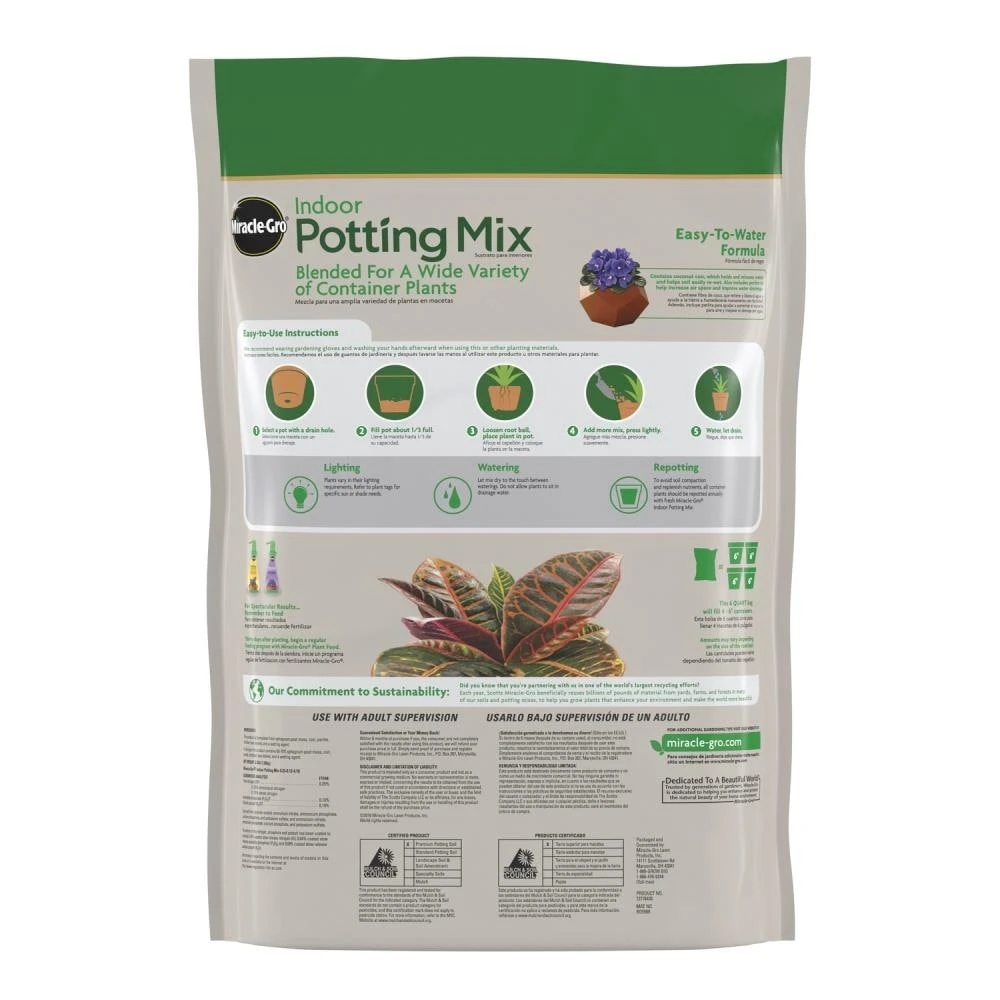 Miracle-Gro Soil & Soil Amendments Indoor 6-Quart Potting Soil Mix 7 Miracle-Gro Soil & Soil Amendments Indoor 6-Quart Potting Soil Mix - Image 7