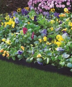 EasyFlex 2.5 in. x 20 ft. Scallop Black Woodgrain No-Dig Edging Kit -Landscaping Online Outlet 43438443
