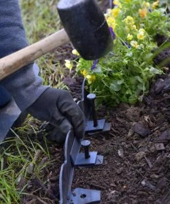 EasyFlex 2.5 in. x 20 ft. Scallop Black Woodgrain No-Dig Edging Kit -Landscaping Online Outlet 43438447