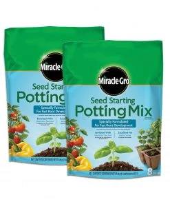 Miracle-Gro Soil & Soil Amendments Seed Starting Potting Mix 2-Pack 8-Quart Potting Soil Mix